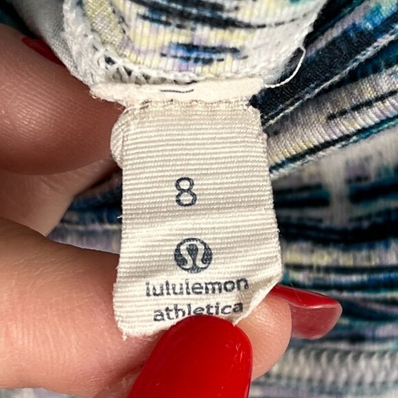 Lululemon Wunder Under Crop High-Rise Leggings Women's 8 Blurry Belle Multi Blue - Picture 8 of 8